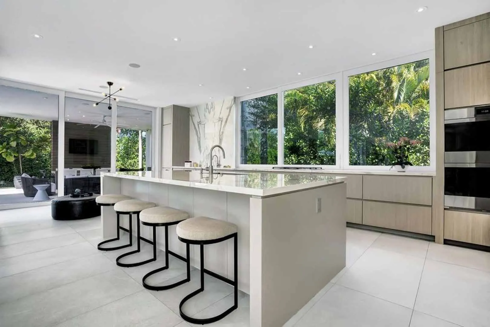 Island, waterfall edge